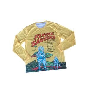 UFO Flying Saucer Comics Collectors Edition Yellow Long Sleeve TSHIRT size XL